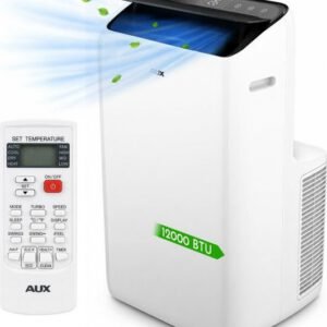 Climatiseur mobile Aux AM_12C4A4 — 30 m², 12 000 BTU, 54 dB en silencieux