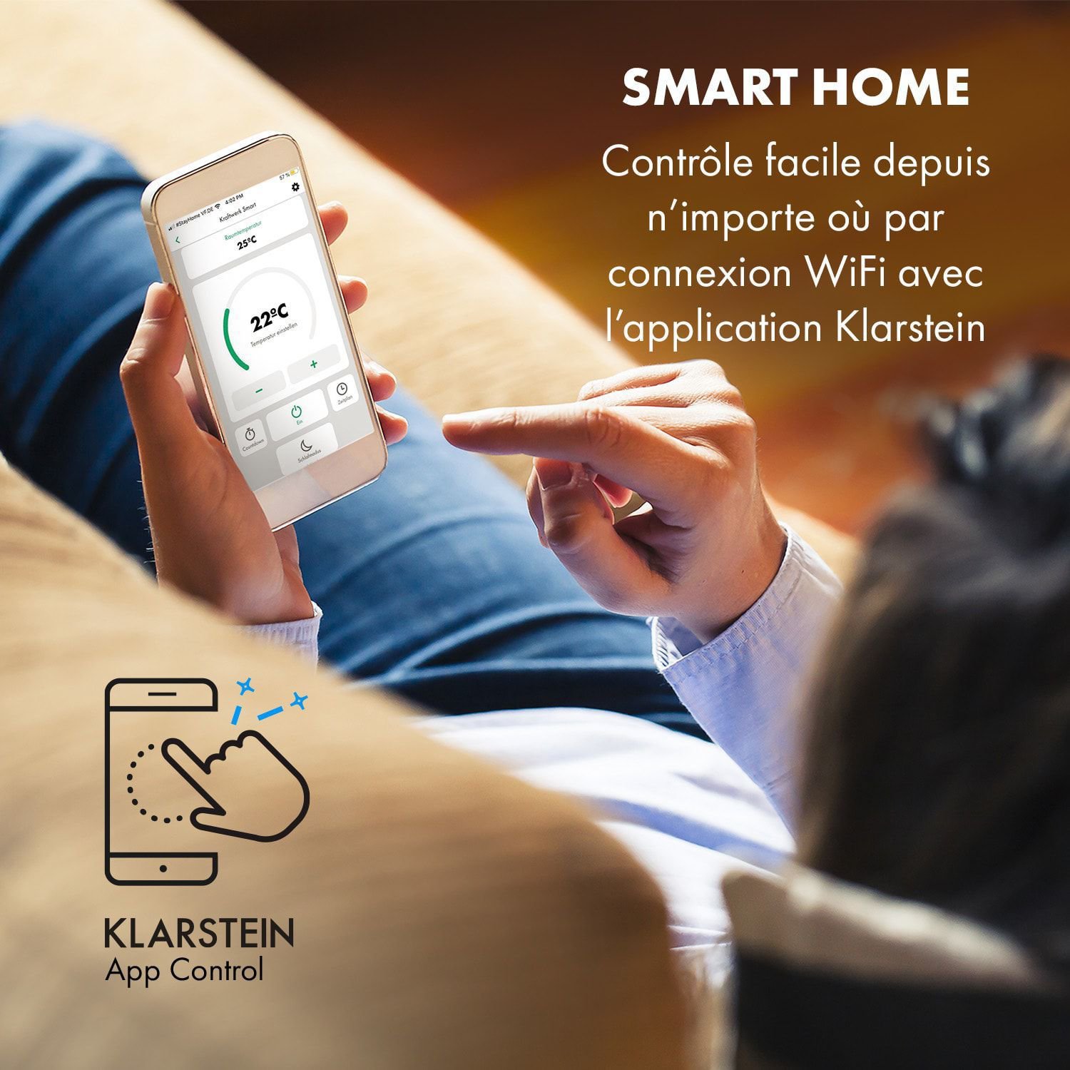 Climatiseur mobile Klarstein Kraftwerk Smart 10K Blanc — Wifi, 10000 BTU – Image 3