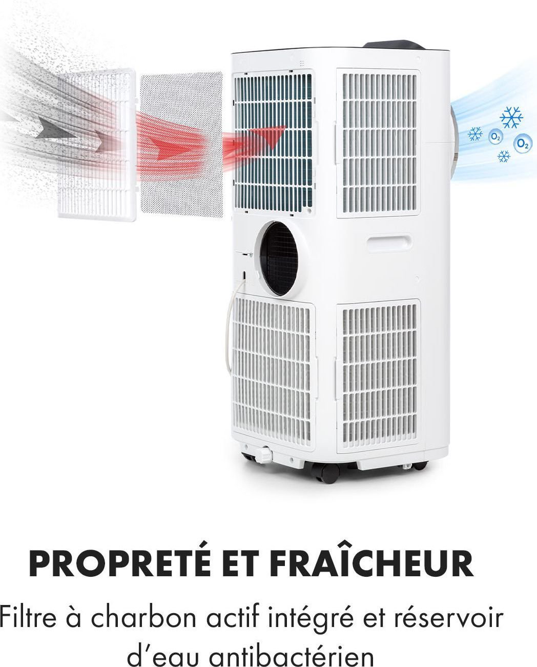 Climatiseur mobile Klarstein Kraftwerk Smart 10K Blanc — Wifi, 10000 BTU – Image 8