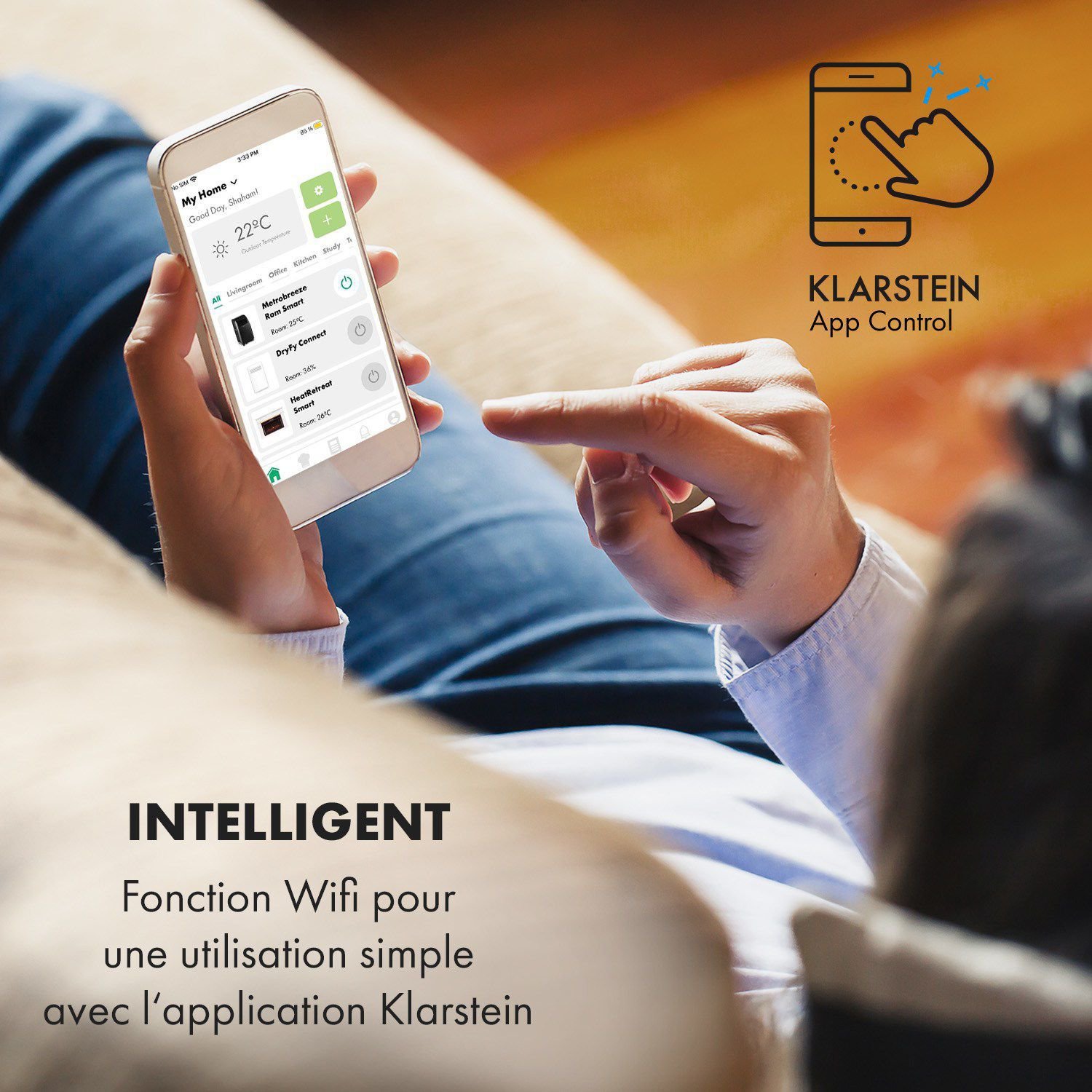 Climatiseur mobile Klarstein Metrobreeze Rom 10 Noir — 10000 BTU, design – Image 3
