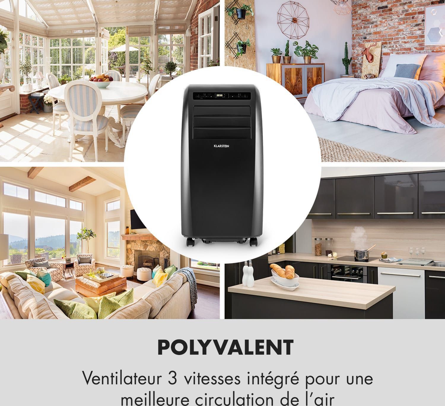 Climatiseur mobile Klarstein Metrobreeze Rom 10 Noir — 10000 BTU, design – Image 9